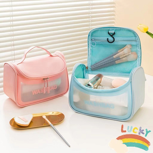Косметичка дорожная "Washbag" с клапаном голубая