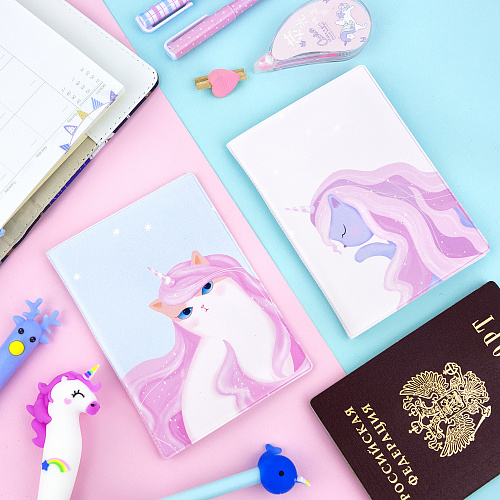 Обложка для паспорта "Сиреневая кошечка"