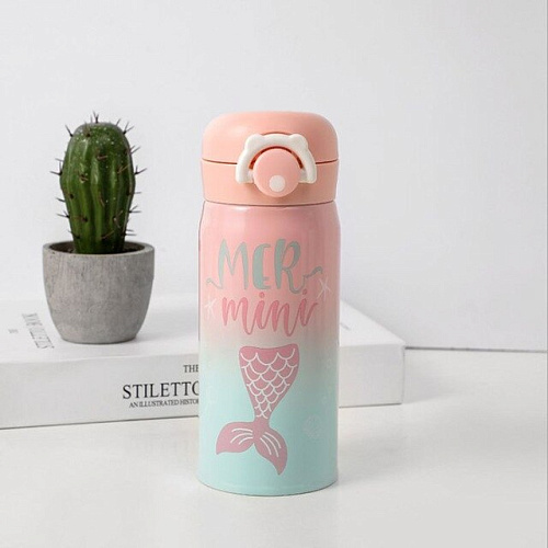 Термос "Mermaids" (мятный снизу)