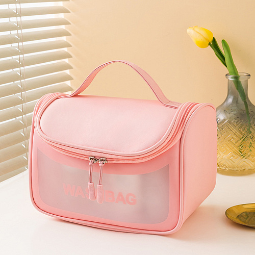 Косметичка дорожная "Washbag" с клапаном розовая