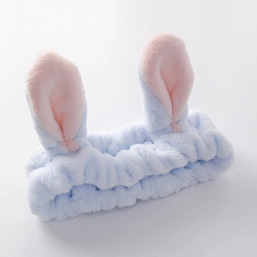 Повязка на голову "Ушки зайки" (голубой)