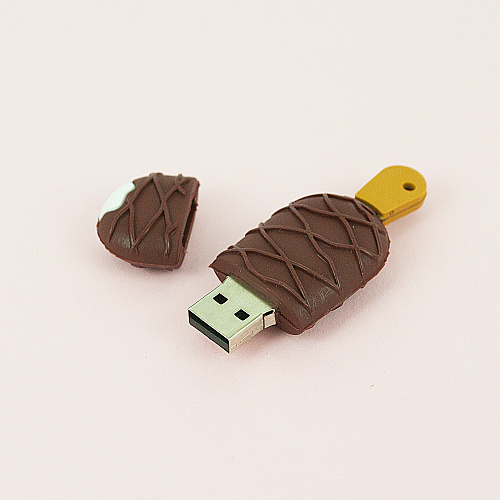USB-флешка "Эскимо" (коричневая сетка)