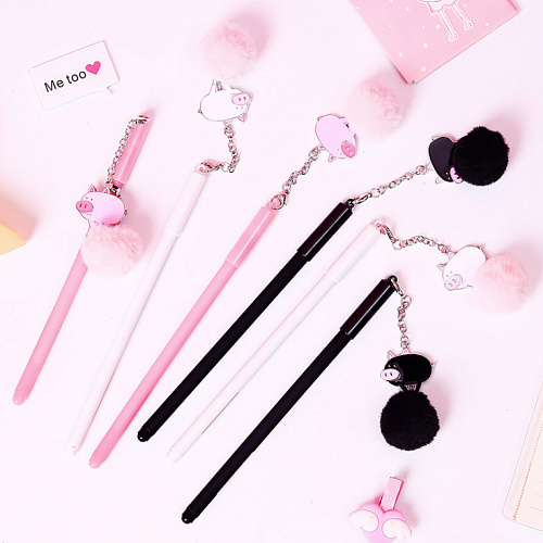 Ручка "Piggy & fur" (черная)