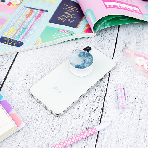 Держатель для телефона/попсокет "Планета" серая