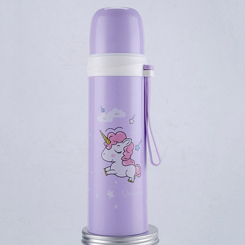 Термос "Единорожка" (фиолетовый)