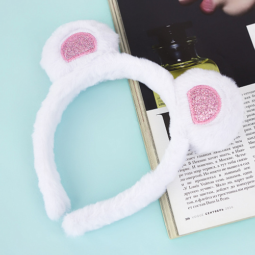 Ободок-повязка "Ушки мишки" (белый)