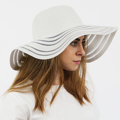 Шляпа с прозрачными вставками (белая)