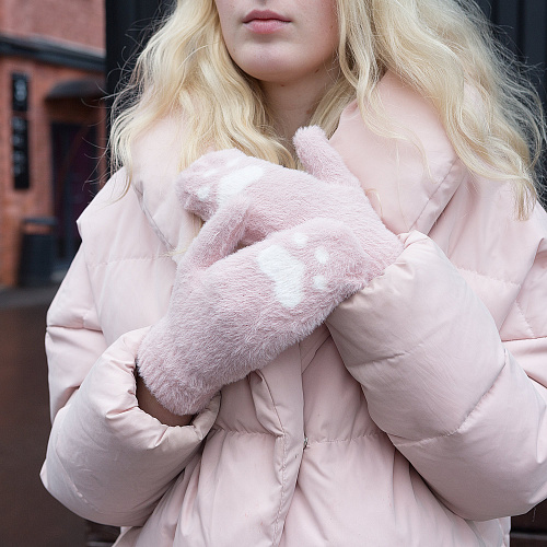 Варежки "Лапка" (розовые)