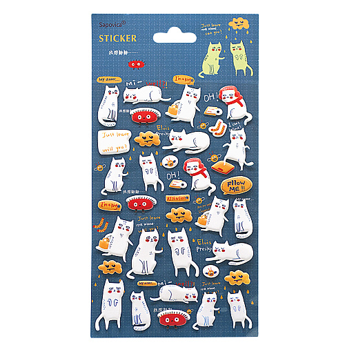 Наклейки "Кот" (синие)