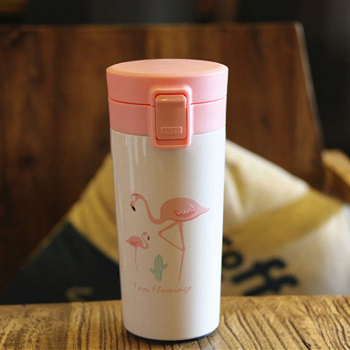 Термостакан "Фламинго и кактус"