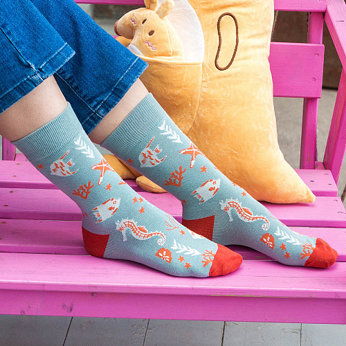 Носки "Морские жители" (голубые)