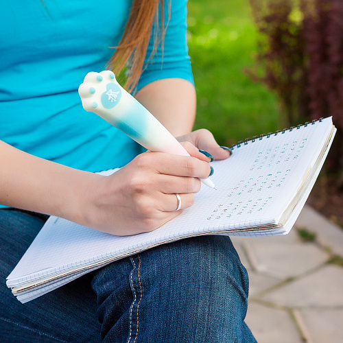 Ручка "Лапа" (розово-голубая)