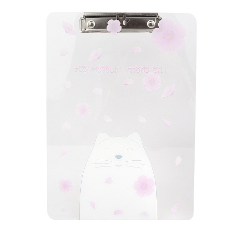 Папка-планшет "Прозрачный" (белый кот)