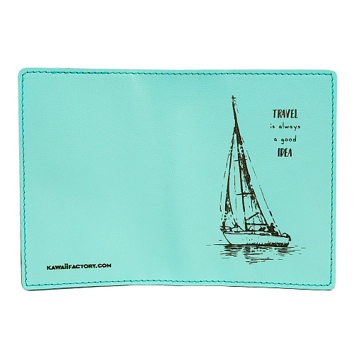 Обложка для паспорта "Парусник" (кожа)