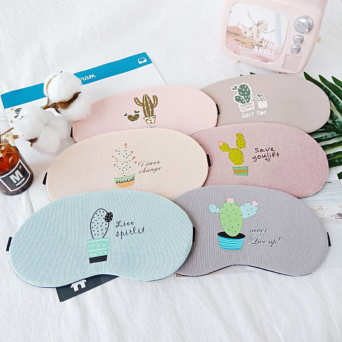 Маска для сна "Кактус в горшке" (розовая)