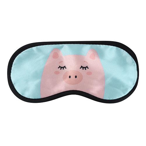 Маска для сна "Свинка на голубом" с гелевой вставкой