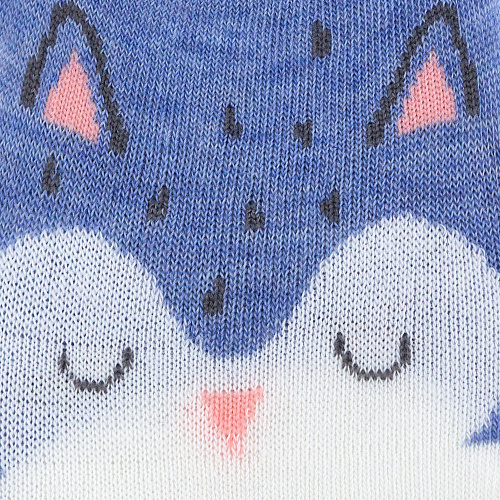 Носки "Мордашки" голубые (сова с крапинками)