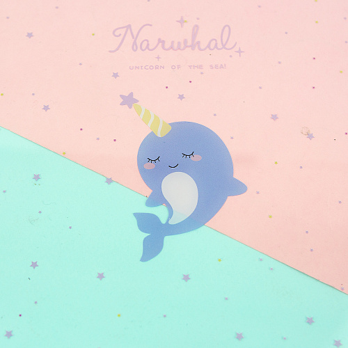 Папка-планшет "Прозрачный" (нарвал)