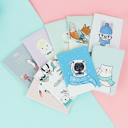 Обложка для паспорта "Зайчик в шапочке"