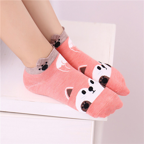 Носки короткие "Собачка" (розовые)