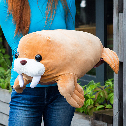 Игрушка-подушка "Морж" (коричневый) 55см