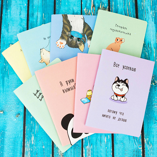 Тетрадь в розовую клетку А5 "Вкусняшки"