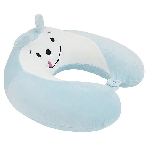 Подушка для путешествий "Мордашки", Memory Foam (голубая)