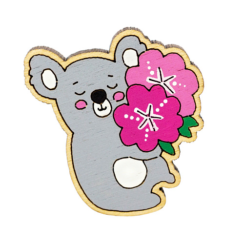 Значок "Коала и цветы"