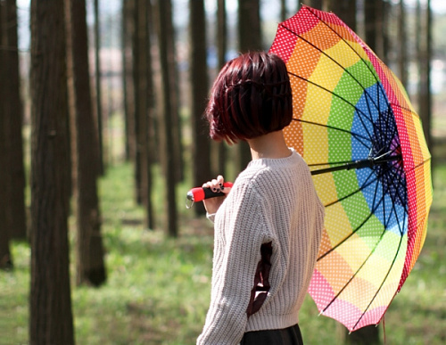 Зонт "Rainbow with dots"