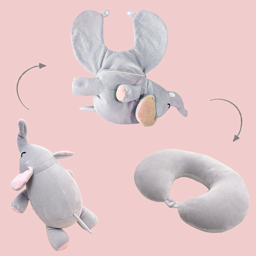 Подушка для путешествий-трансформер "Слоник"