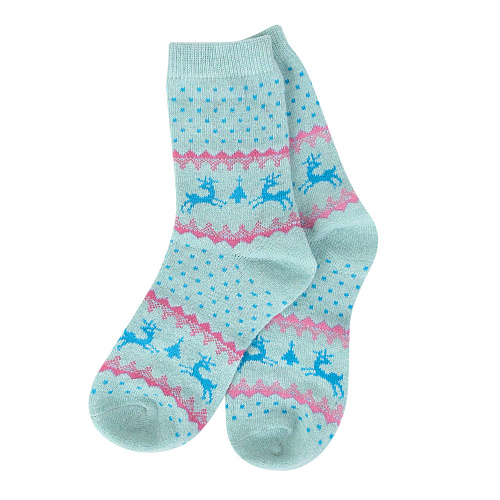 Носки теплые "Олени" (голубые)