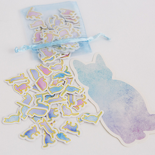 Набор стикеров в мешочке "Кошки" (розово-голубые)