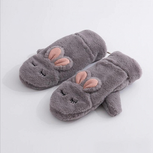 Варежки "Кролики" (серые)