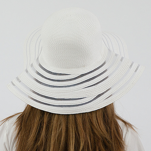 Шляпа с прозрачными вставками (белая)