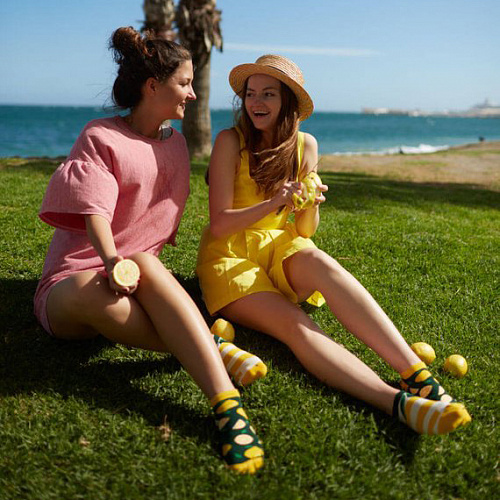 Носки короткие "Лимоны и полоски"