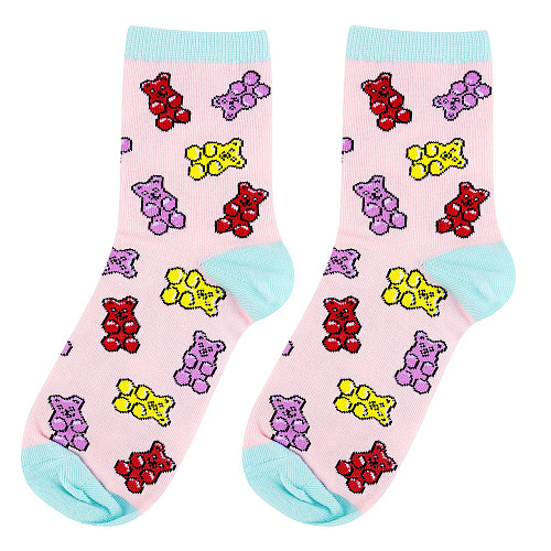 Носки "Мишки на розовом", разм.35-39