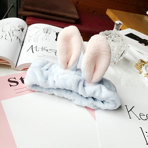 Повязка на голову "Ушки зайки" (голубой)