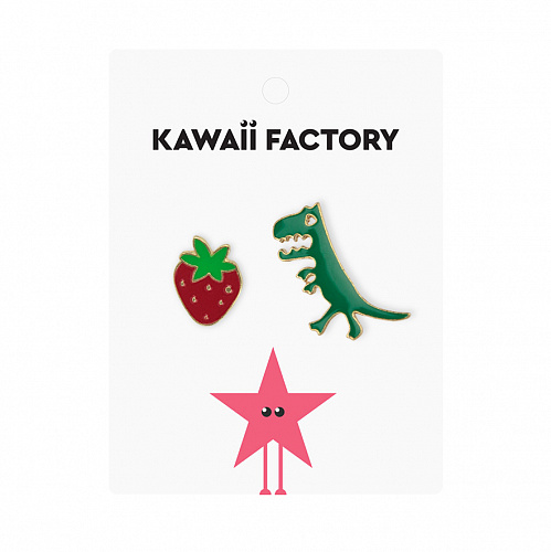 Набор значков "Dino & strawberry"