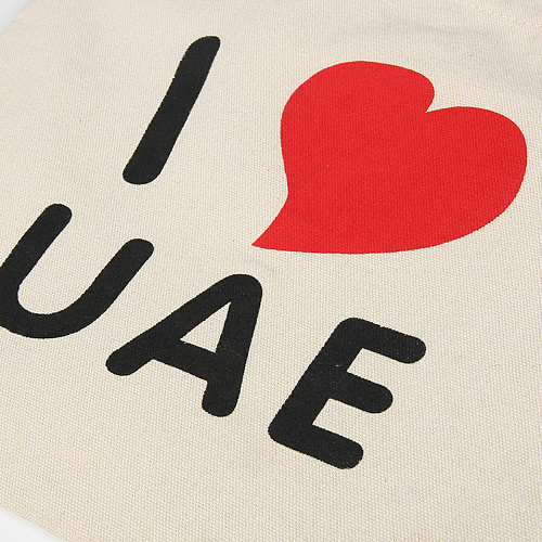 Эко-сумка шоппер с принтом "UAE" (белая)
