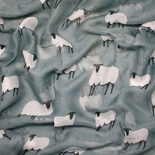 Шарф "Овечки" (серый)