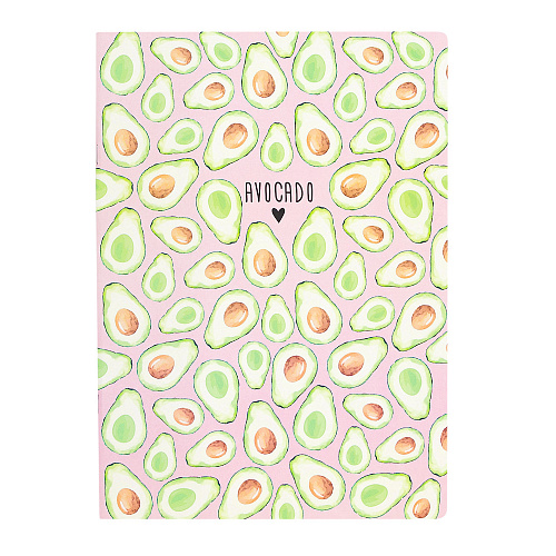 Тетрадь в розовую клетку  А4 "Love is avocado"