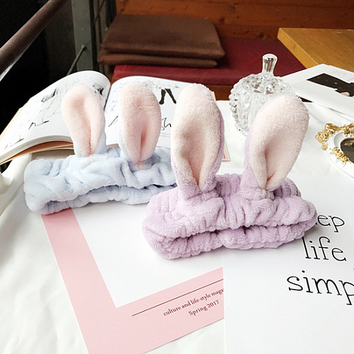 Повязка на голову "Ушки зайки" (лаванда)