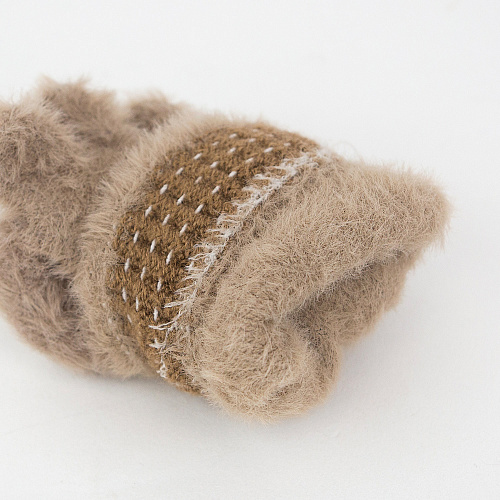 Варежки с рожками (коричневые)