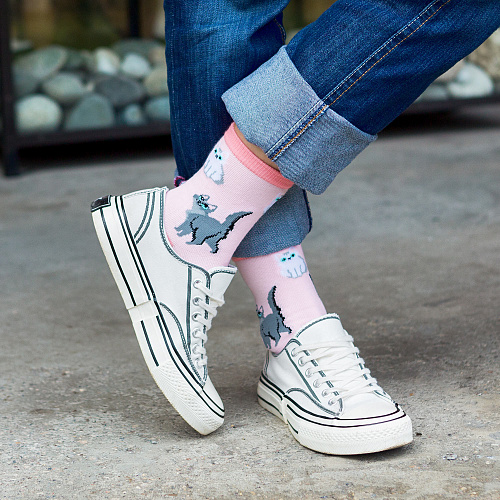 Набор носков в коробке "Корги и котики"