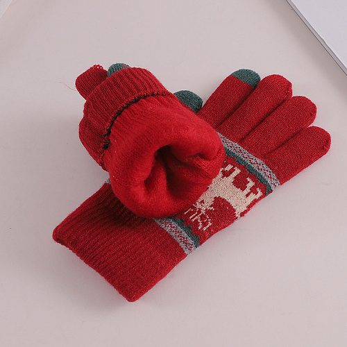 Перчатки сенсорные "Норвежские", красные