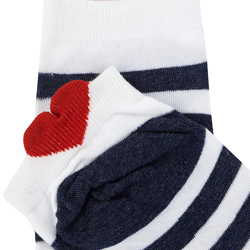 Носки "С сердечком" (синие в полоску)