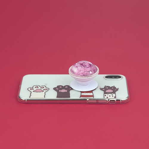 Держатель для телефона/попсокет "Glitter" (розовый)