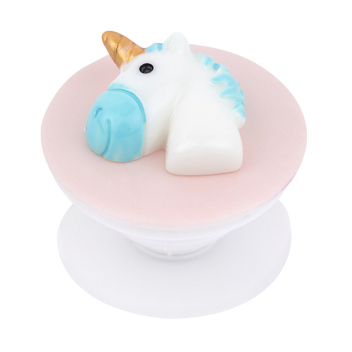 Держатель для телефона/попсокет "Голова единорога" (голубой)