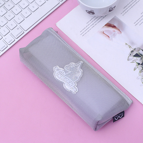 Пенал "Transparent unicorn" (серый)