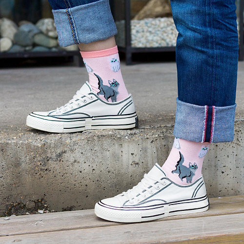 Набор носков в коробке "Корги и котики"